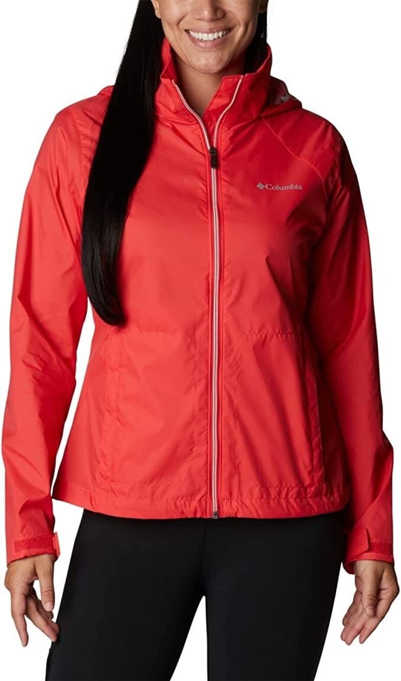 Columbia (L) Red Packable WaterRepellent Zip Up Windbreaker Outdoors Rain Jacket